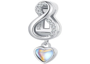 Infinity Drop Heart Flat Charm Clip