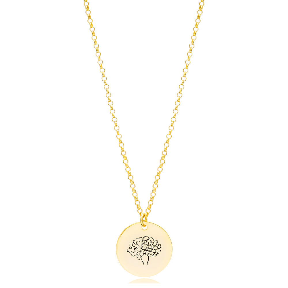 January Birth Month Flower Necklace - Carnation