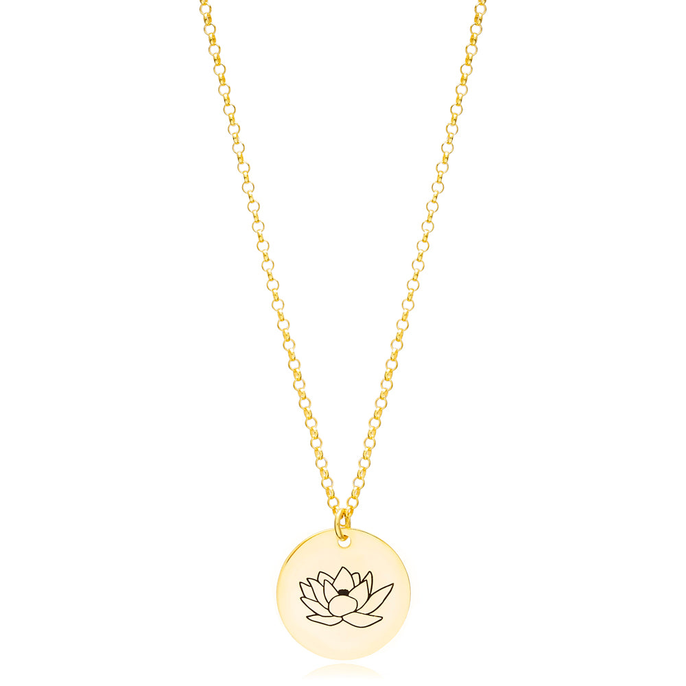 July Birth Month Flower Necklace - Waterlily
