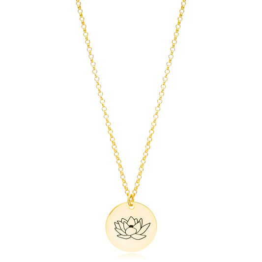July Birth Month Flower Necklace - Waterlily