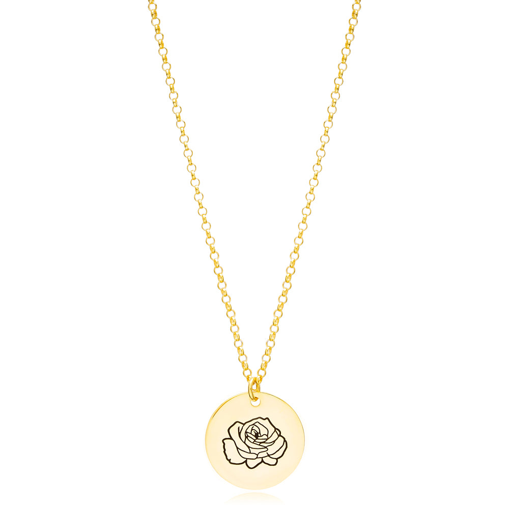 June Birth Month Flower Necklace - Rose