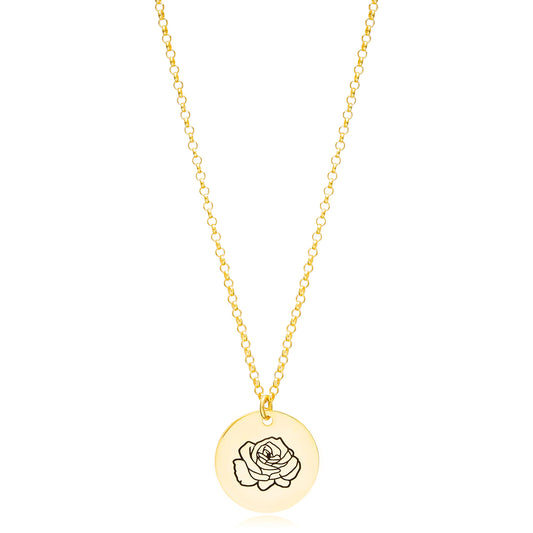 June Birth Month Flower Necklace - Rose