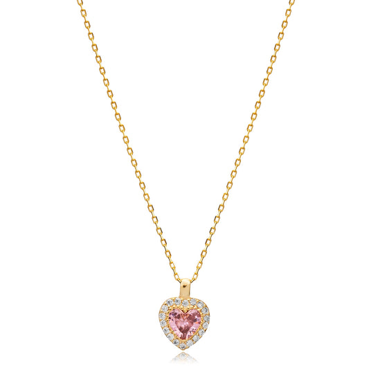 Leanora Pink Heart Necklace