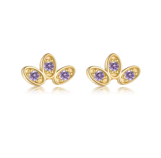 Leslie Purple Stud Earrings