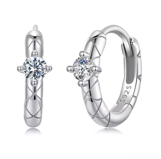 Manuela Moissanite Huggies