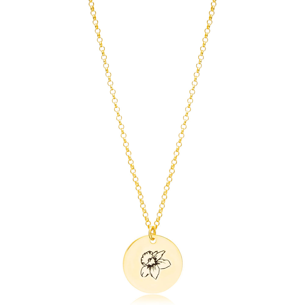March Birth Month Flower Necklace - Daffodil