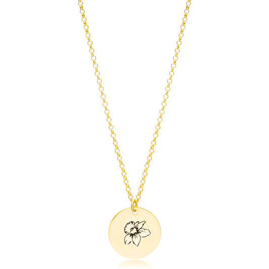 March Birth Month Flower Necklace - Daffodil