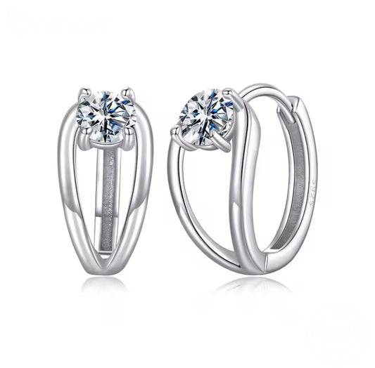 Nazli Moissanite Huggies