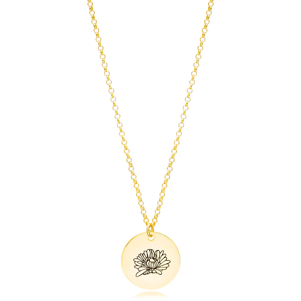 Nov Birth Month Flower Necklace - Chrysanthemum