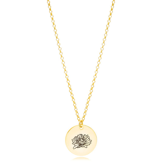 Nov Birth Month Flower Necklace - Chrysanthemum