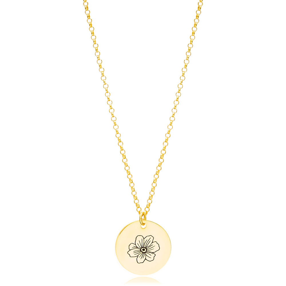 Oct Birth Month Flower Necklace - Cosmos