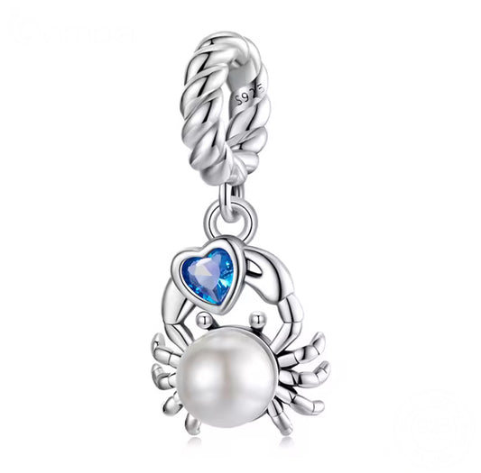 Pearl Crab Charm