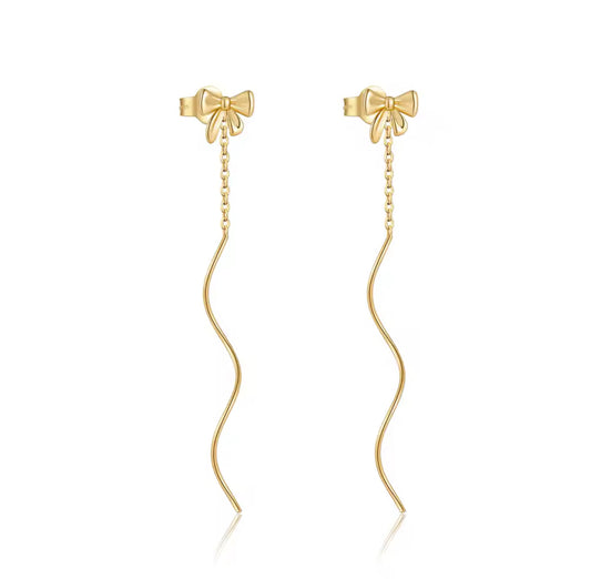 Prudie Bow Threader Earrings
