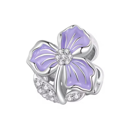 Purple Wildflower Charm