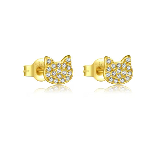Purr Gold Stud Earrings