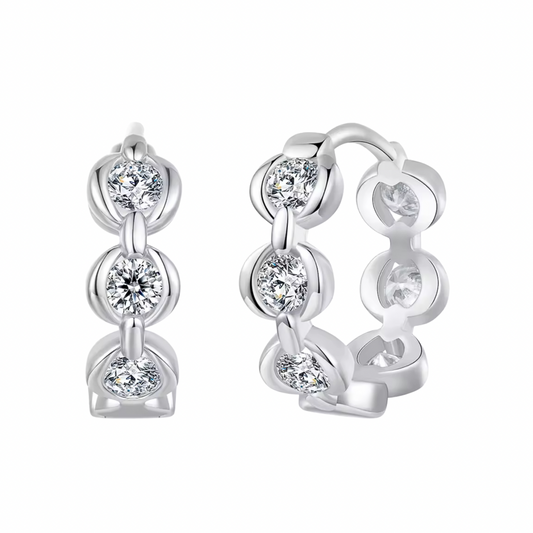 Rhea Moissanite Huggies