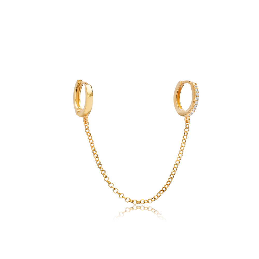 Rumi Chain Huggie Single Earring