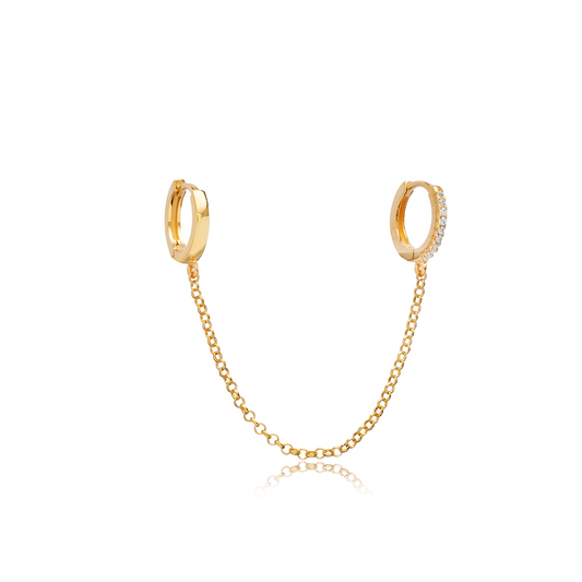 Rumi Chain Huggie Single Earring