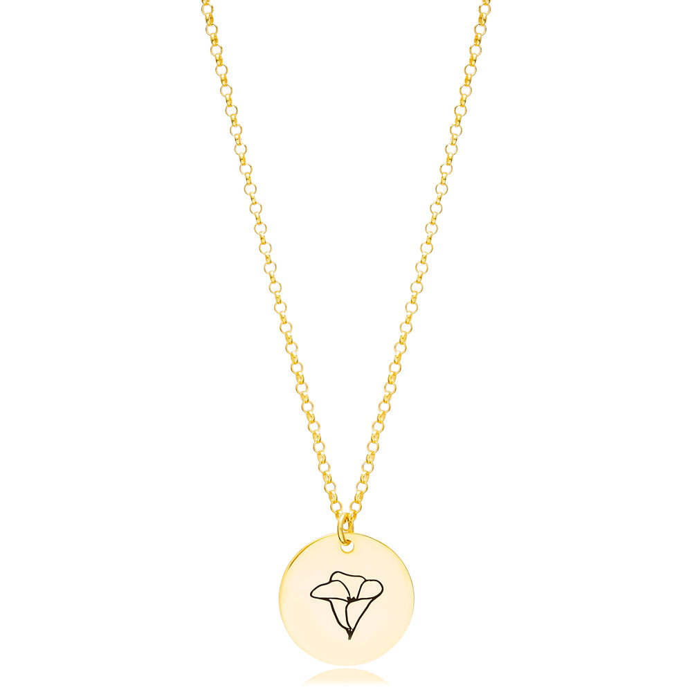 Sept Birth Month Flower Necklace - Morning Glory