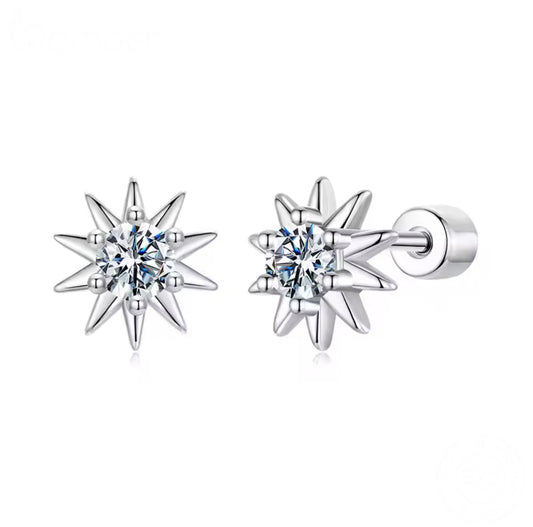 Stardust Moissanite Stud Earrings