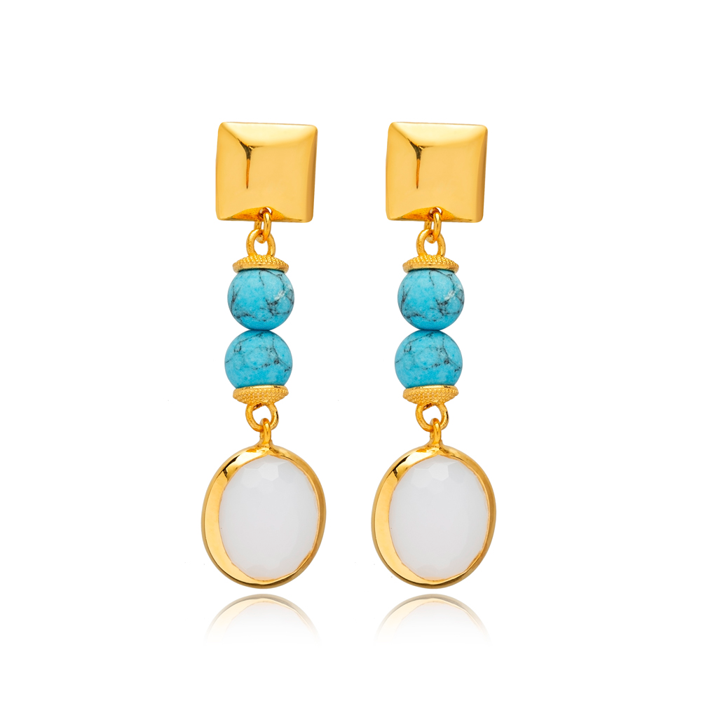 Tropez White Quartz Earrings