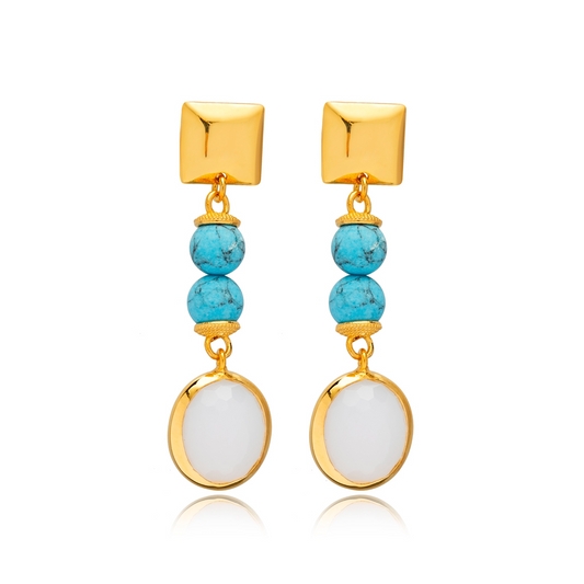 Tropez White Quartz Earrings